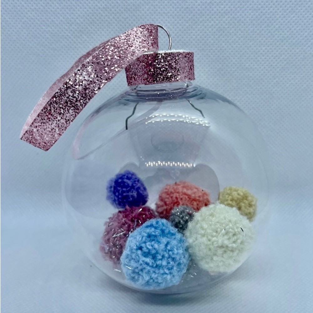 NOT FOR SALE Christmas Ornaments with Fuzzy Pom Poms/Brand New